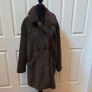 NWT-Lucky Brand Dark Green Teddy Coat- Size-L